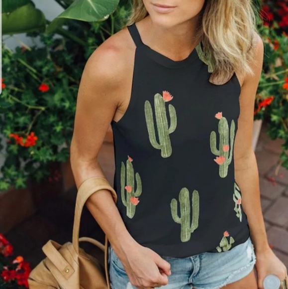 Adorable Cactus Tank Lightweight Strappy - Picture 4 of 7